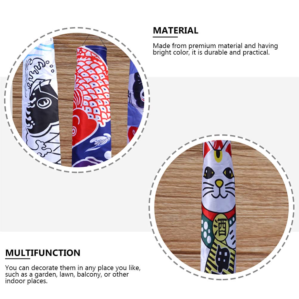 YARNOW Drapeau Décoratif Japonais Carp Koinobori Manche À Air 27.6 Pouces pour Décoration Extérieure Intérieure Sushi Bar Jardin