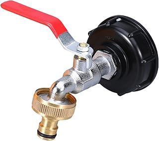 Torneira para tanque IBC ERYUE Torneira para adaptador de drenagem do tanque IBC Conector de rosca de 3/4'' Adaptador de drenagem do tanque de latão Válvula adapta para tanque IBC Enca