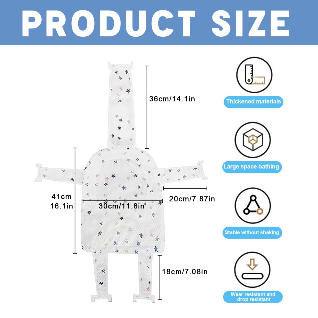 Hamac de Bain pour Bébé Antidérapant, Coussin Baignoire Antidérapant, Filet de Siège Pliable pour Bébé 0 à 36 Mois