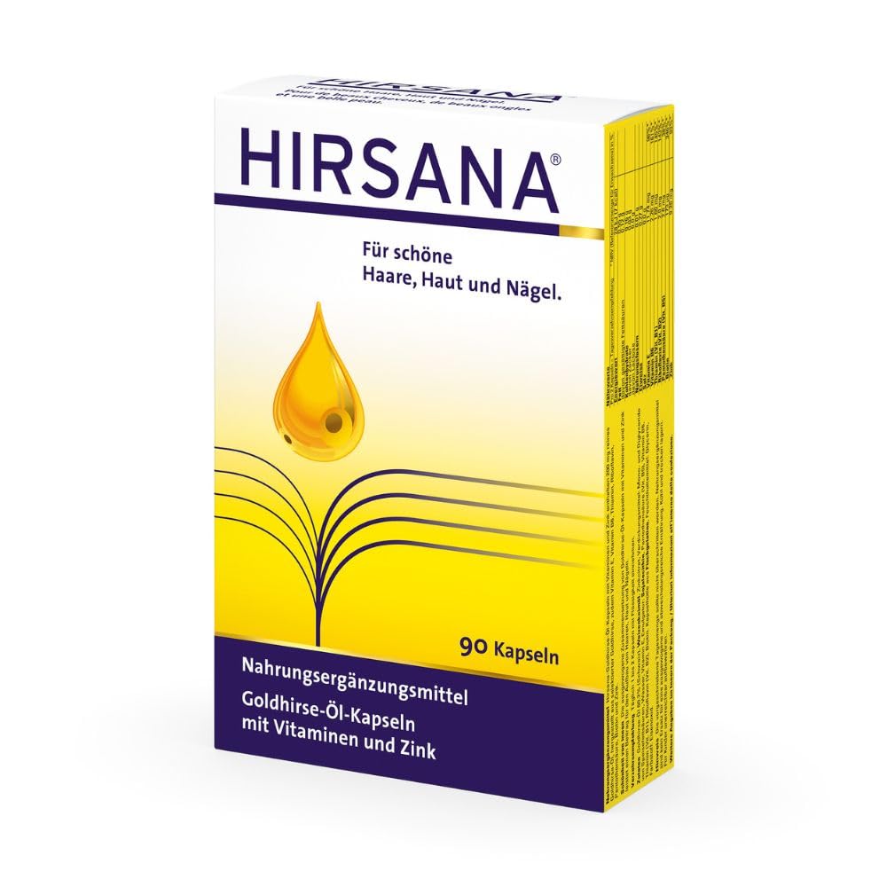 HIRSANA Goldhirse-Öl-Kapseln für schöne Haare, Haut und Nägel, 90 pz Capsule