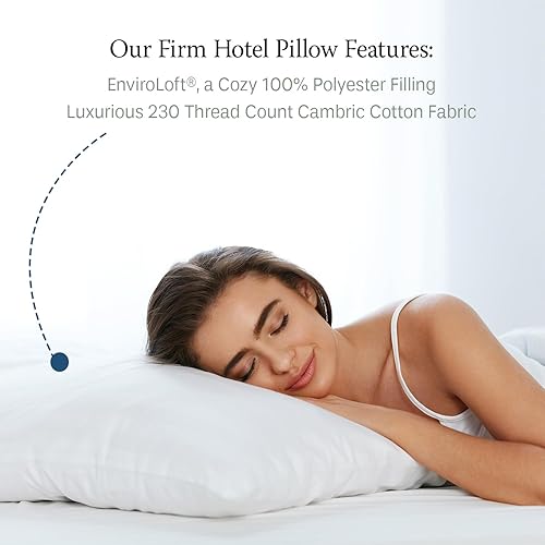 Miniatura 3 de DOWNLITE EnviroLoft - Almohada de hotel de tamaño estándar de 20 x 26 pulgadas, almohada firme alternativa de plumón para personas que duermen de