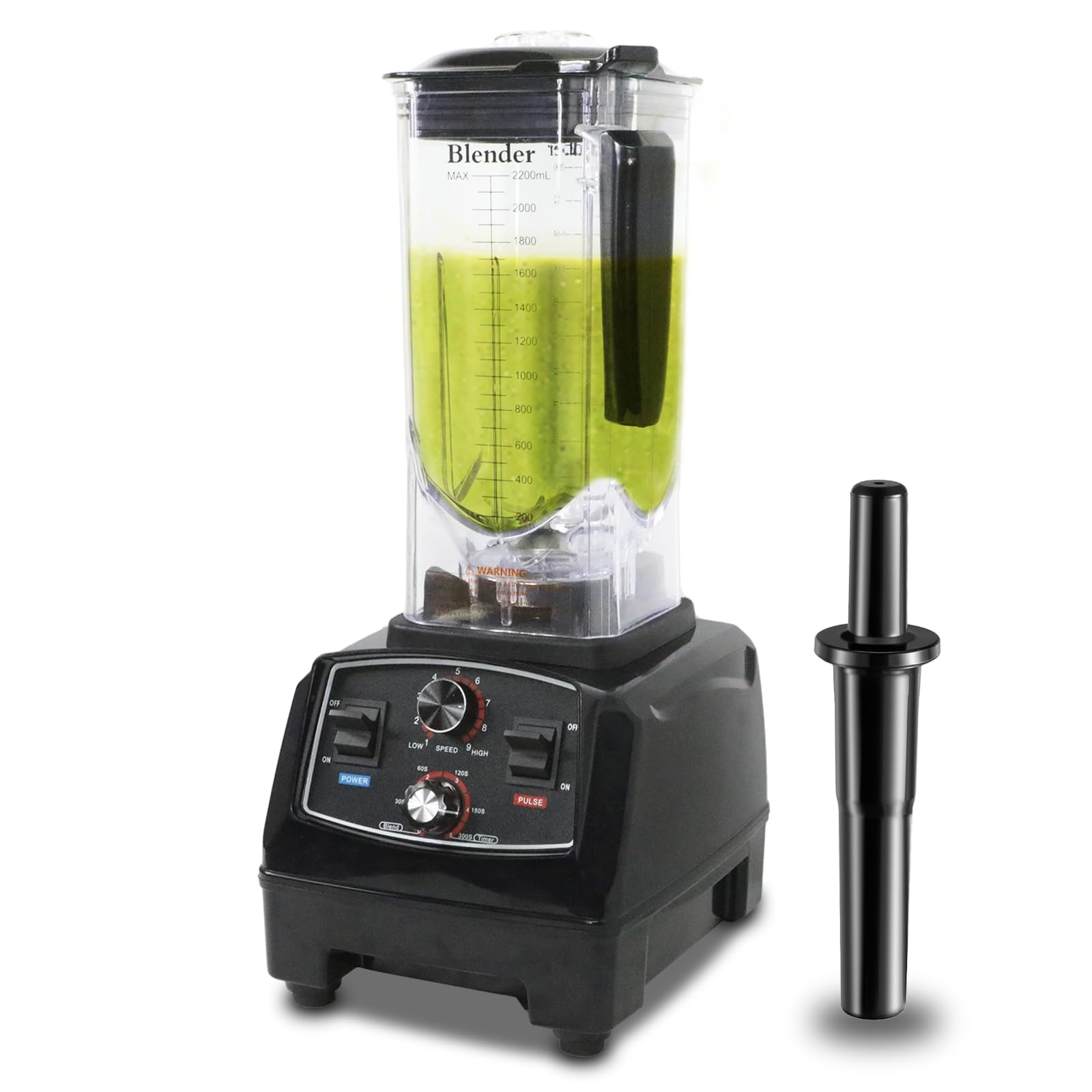 Blender for Smoothies 1500W Countertop Blender for kitchen Home Commercial with Timer Smoothie Maker 2200ml for Crushing Ice