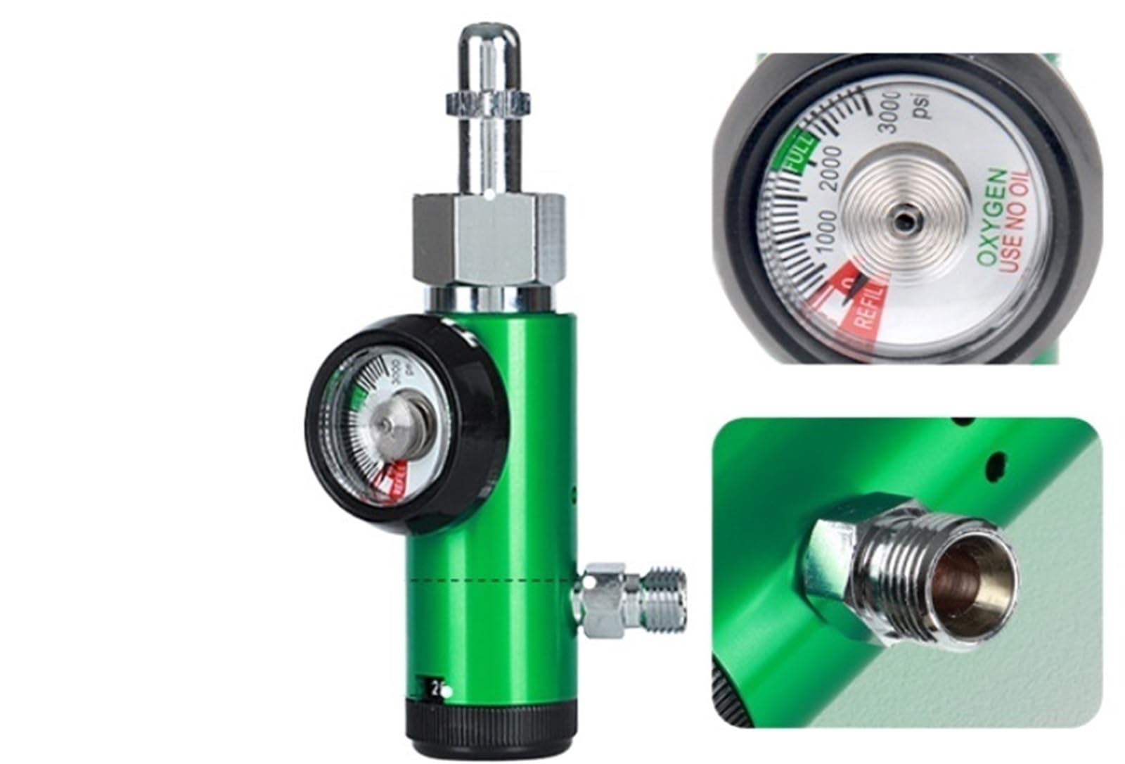 Regulator ciśnienia, CGA540 3000 Psi Regulator Ciśnienia Tlenu, Przepływomierz Cylindra Inhalatora, 3/4-14-NPT (mm), Używany W Przychodni Szpitalnej, Budownictwie, do pistoletu natryskowego(A)