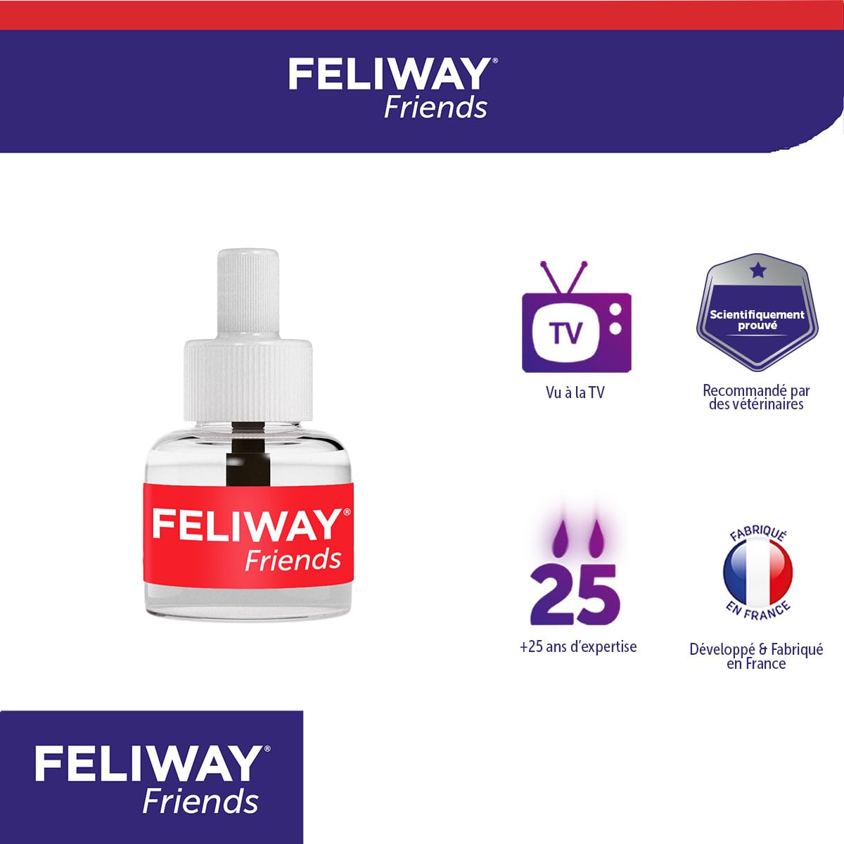 FELIWAY Friends 30 días - 1 Recambio para difusor de feromonas calmantes para Gatos (48 ml) - Armonía recuperada: Ayuda a Reducir los conffiles y tensiones Entre Gatos Que Viven bajo el Mismo Techo