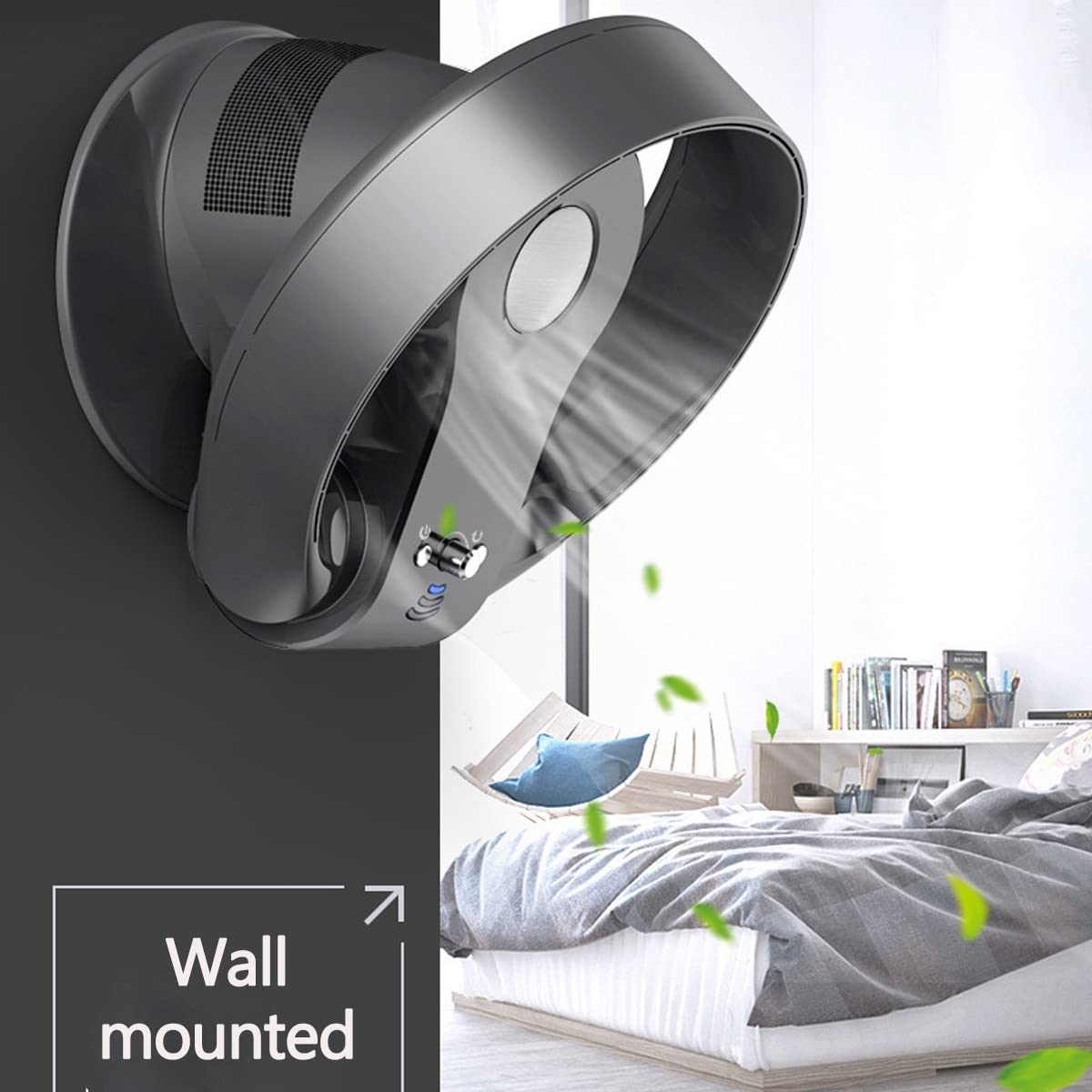 Quiet Bladeless Cooling Fan, Personal Quiet Table Fan,Wall