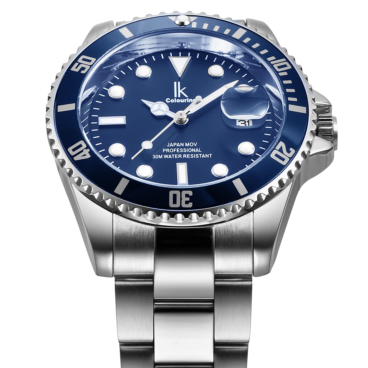 Alienwork IK Orologio Uomo Donna Calendario Cinturino in Metallo