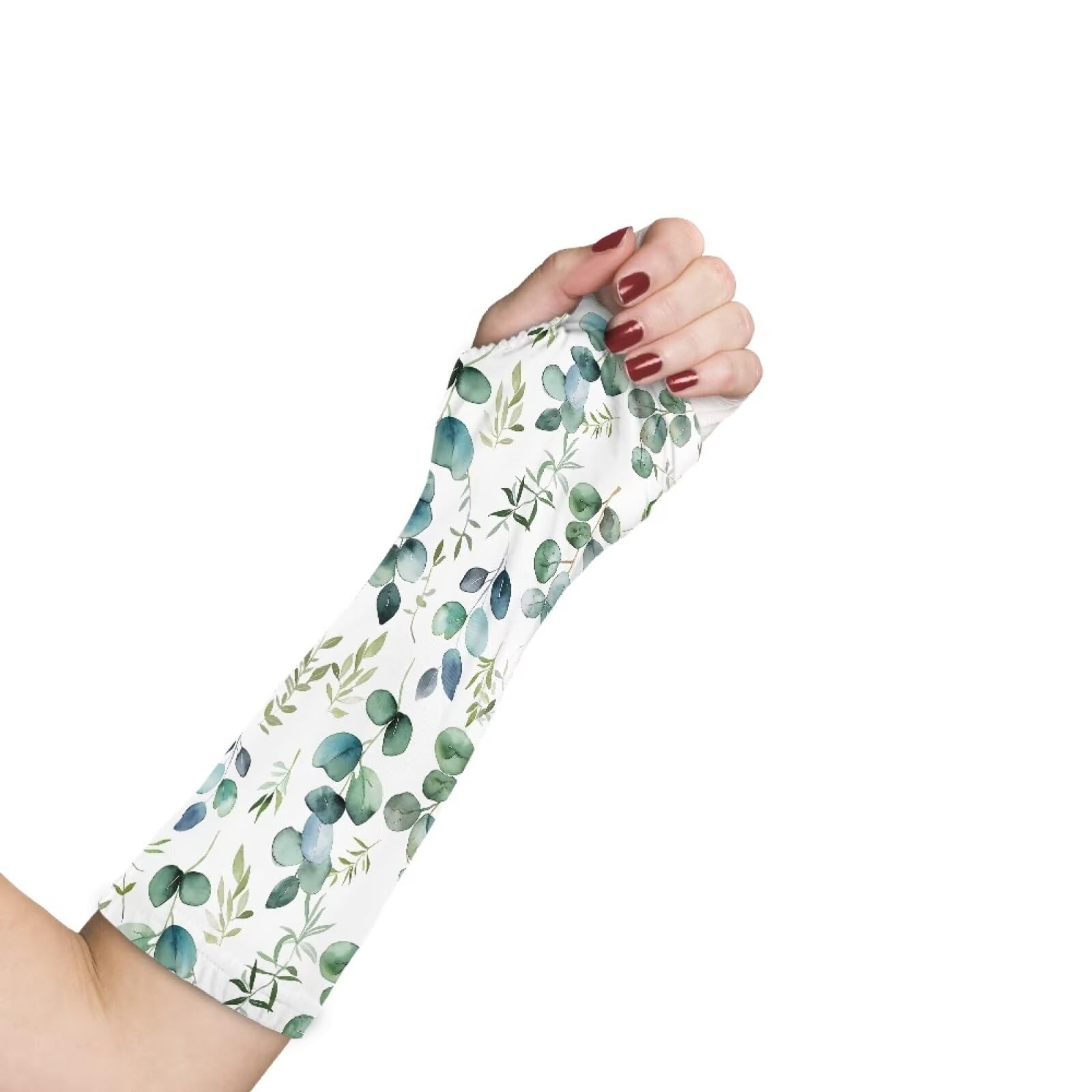 LedBack Arm Cast Cover Adult Decorative Arm Cast Covers for Women Men Cast Sleeve Green Leaf Arm Wrist Elbow Protection Cover, Size M
