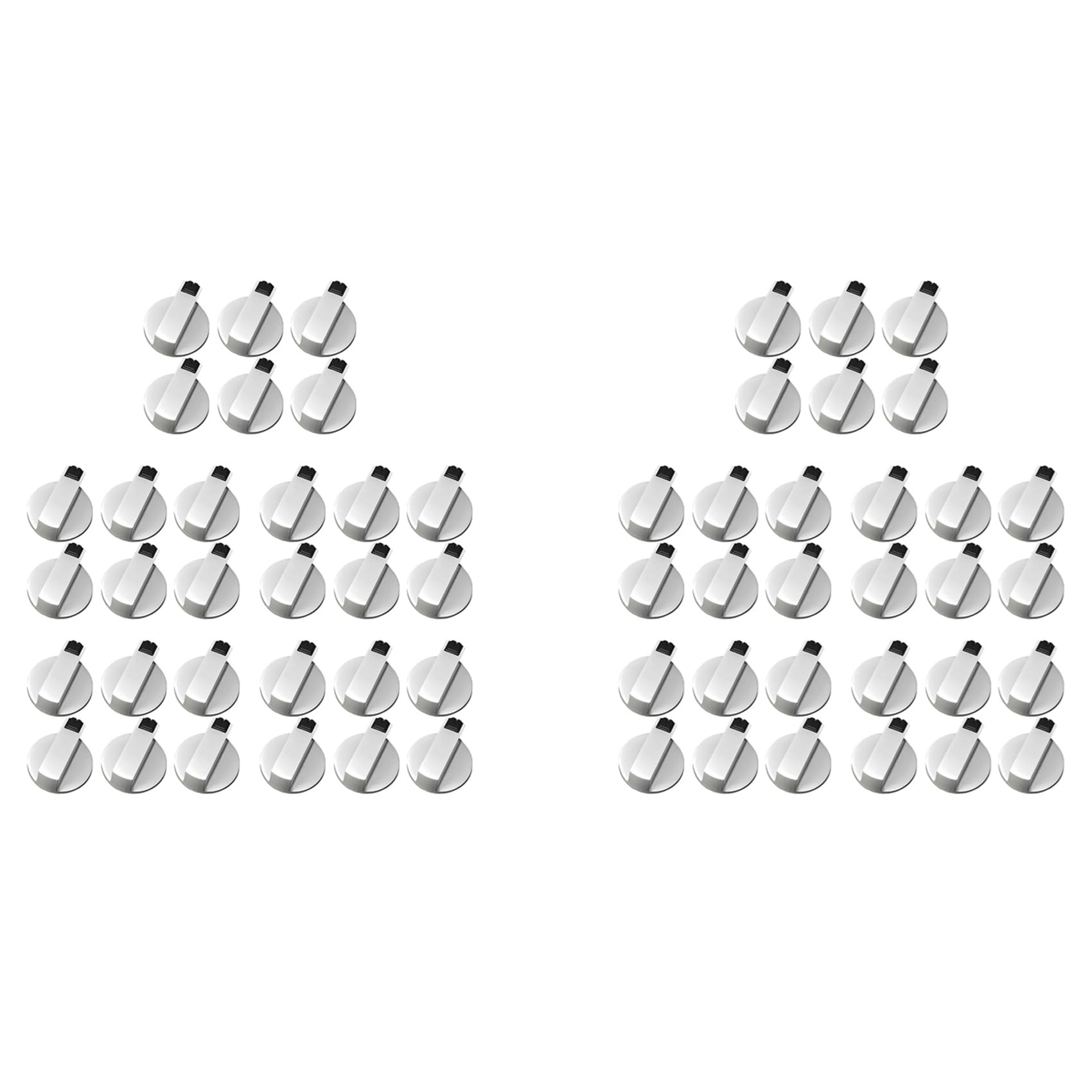 Hndhbfgrt Stoves Cooker Knobs,Oven Knob 60pcs,Zinc Alloy 6mm Universal Silver Gas Stove Control Knobs Adaptors Oven Rotary Switch