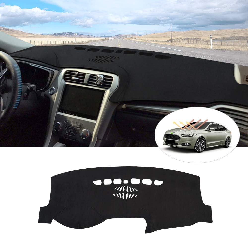 CARTIST Dashboard Cover Mat for 2013-2018 2019 2020 Ford Fusion Accessories Dash Cover Flannel Dash Mat Sunshade Glare UV Rays Protector
