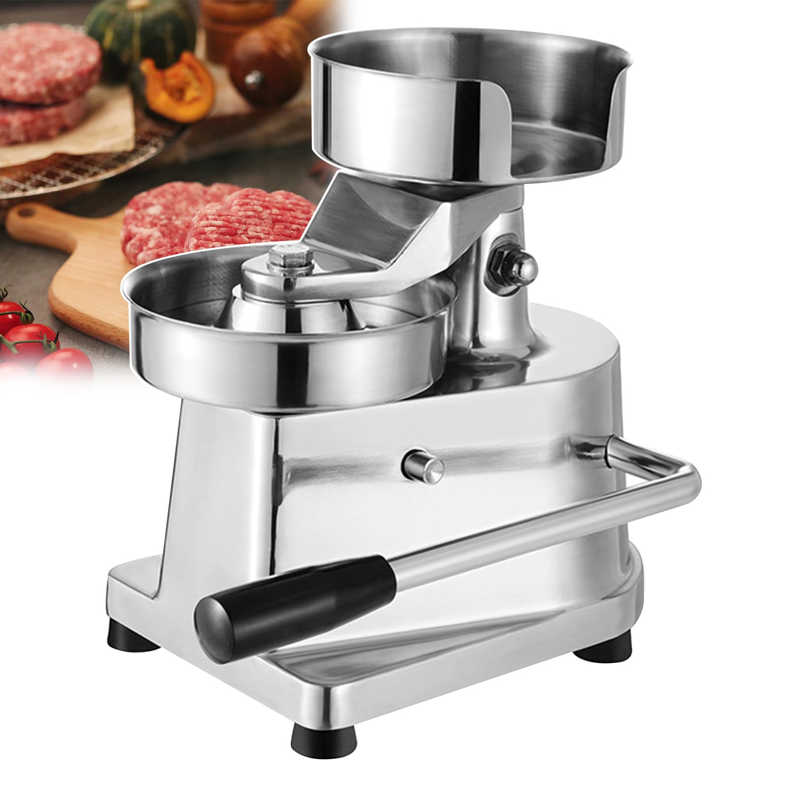Komercyjna prasa do hamburgerów ze stali nierdzewnej, 150 mm, średnica 4 cale, ostateczna do produkcji dużej objętości