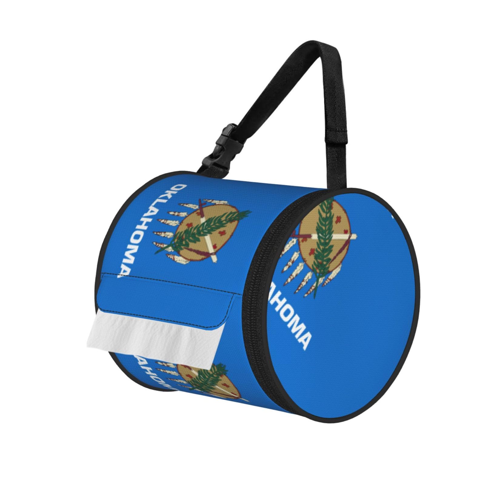Oklahoma State Flag Print Fashion Tissues Organizer Box, Hanging Tissue Holder For Purse Coins For Car Office Daily Outing