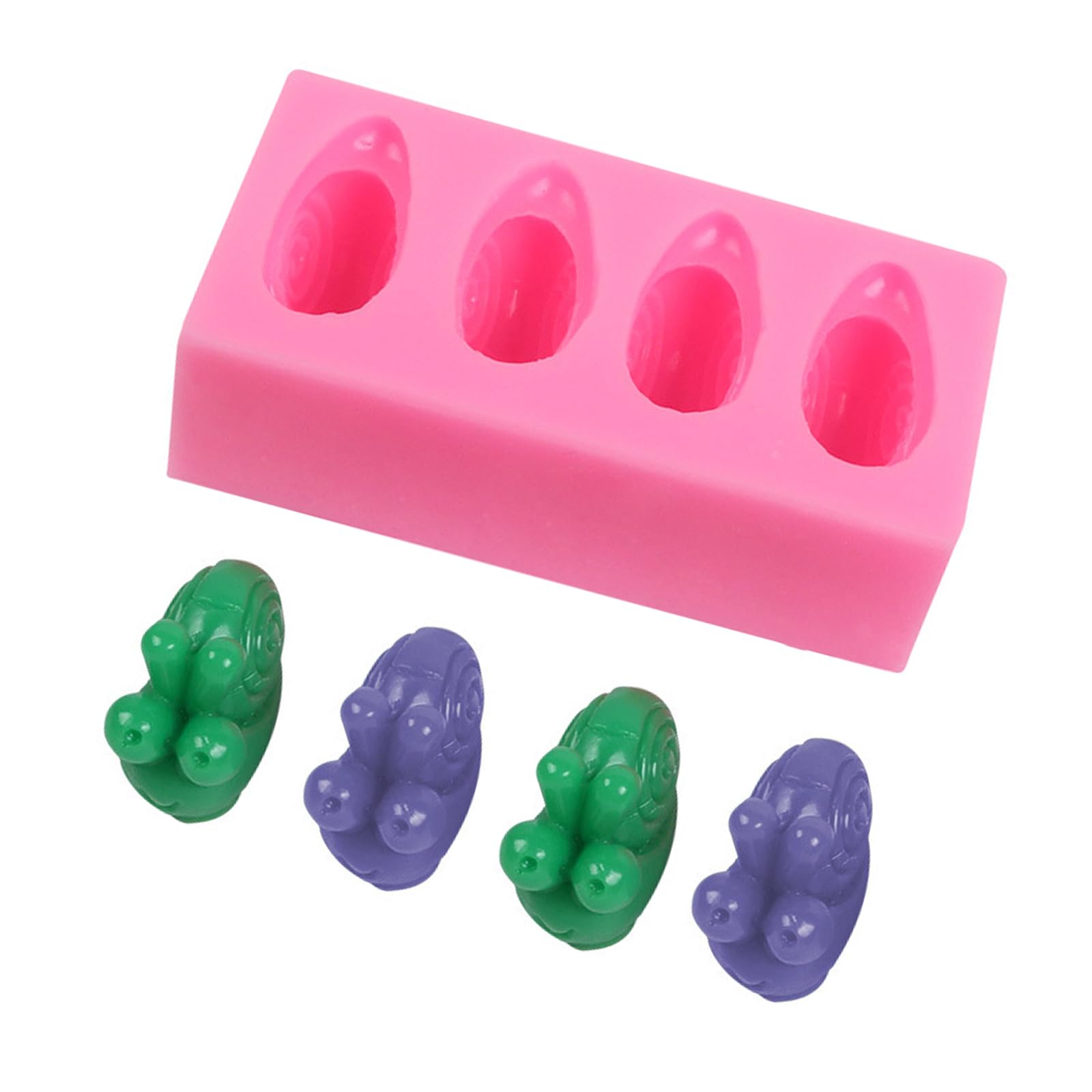 carotoe 4 Cavity Food Safe Silicone Snail Mold Silicone Pastries Mold for Baking Chocolate Ice Cubes Pastries Craft Projects Craft Snail for Ice & Dessert
