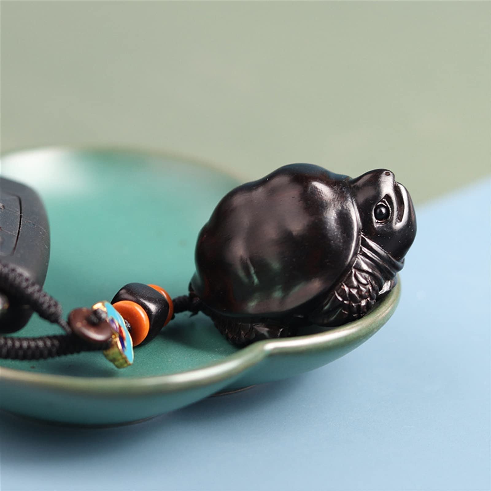 keychain Hölzerner Cartoon-süßer Schildkröten-Auto-Schlüsselanhänger, Mini-3D-Tier-Geldbörsenanhänger, Schlüsselanhänger, Geldbörsenzubehör, für Haustierliebhaber-Geschenk