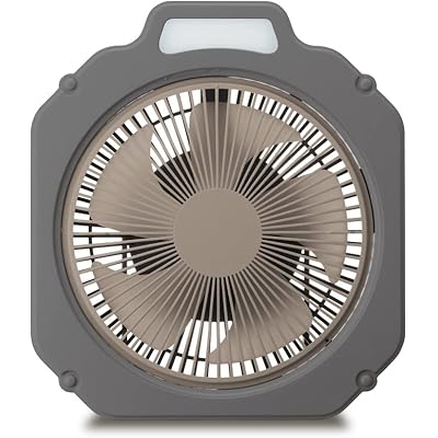 【アウトドアに最適】 ドウシシャ WindGEAR 扇風機 アウトドア向け 20㎝ LEDライト付 防水機能（IPX4) 2電源対応（充電式・USB電源） 風量 …