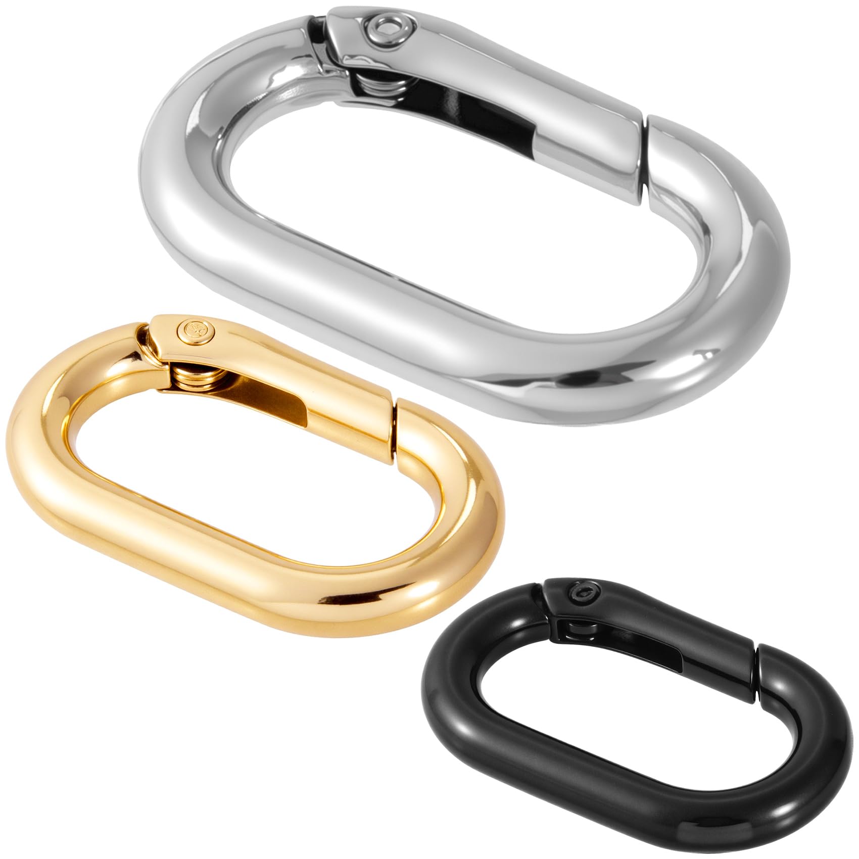 Oval Spring Ring Clips, Metal Keyring Purse Clip