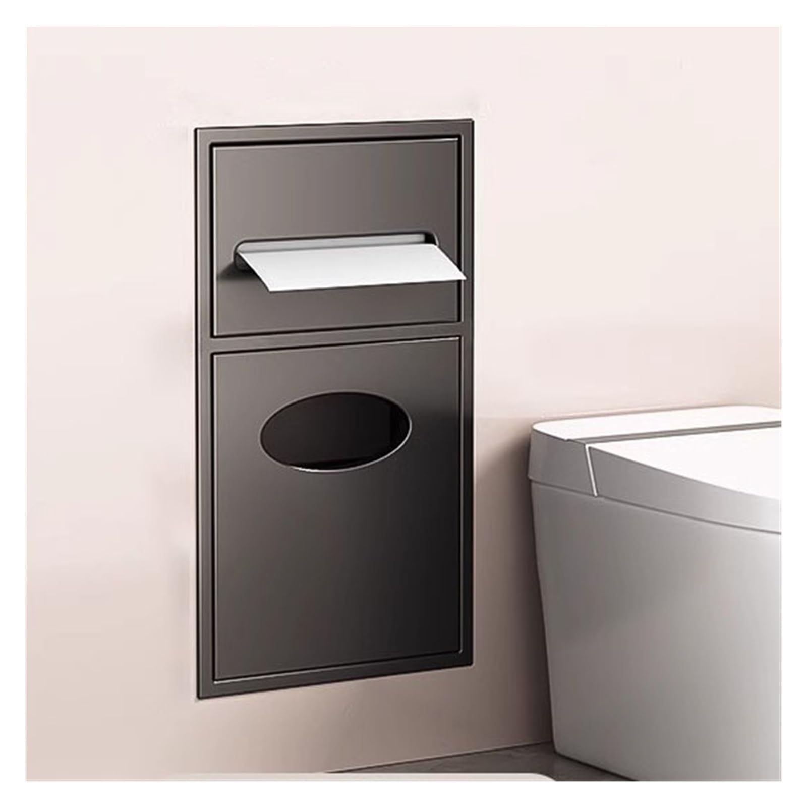Étagère de douche en acier Slish avec support papier toilette intégré