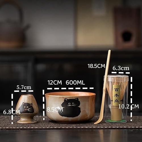 Miniatura 2 de Juego de batidor de matcha, juego de 4 piezas para ceremonia de matcha con batidor de matcha, cuchara de bambú de matcha, soporte para batidor,