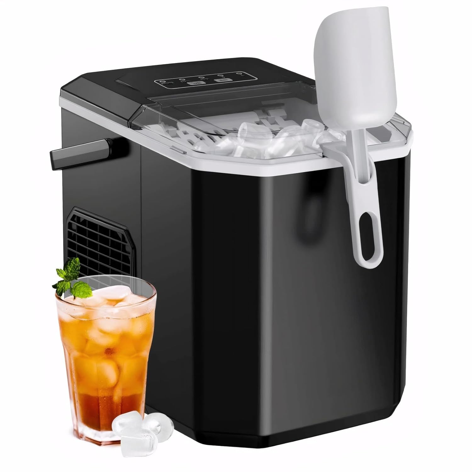cjc Countertop Mini Ice Maker Machine for Home, 9 Ice Cubes/6Min, 26lbs in 24Hrs, Auto-Cleaning Portable Ice Maker with Handle, for Kitchen/Camping