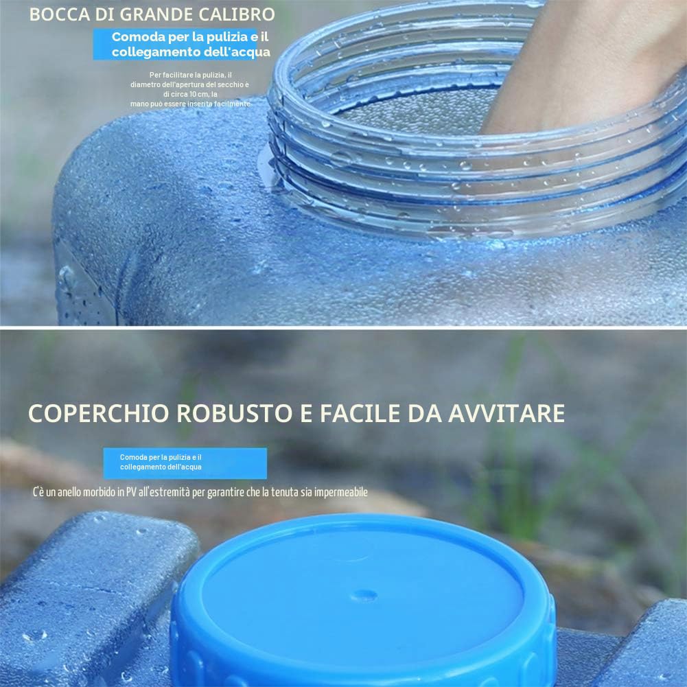 Starnearby Tanica per acqua da 5 l ~ 22 l, tanica per acqua con rubinetto, serbatoio per acqua potabile, contenitore per acqua, tanica per acqua senza BPA, per esterni, campeggio, stoccaggio per bere