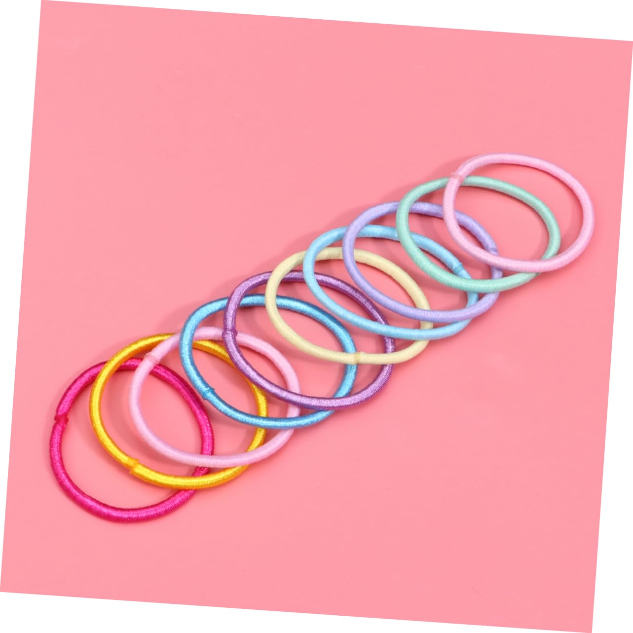 WOONEKY Children's Hair Ties 100pcs Hair Bands for Kids Label Stretchy Ponytail Holders