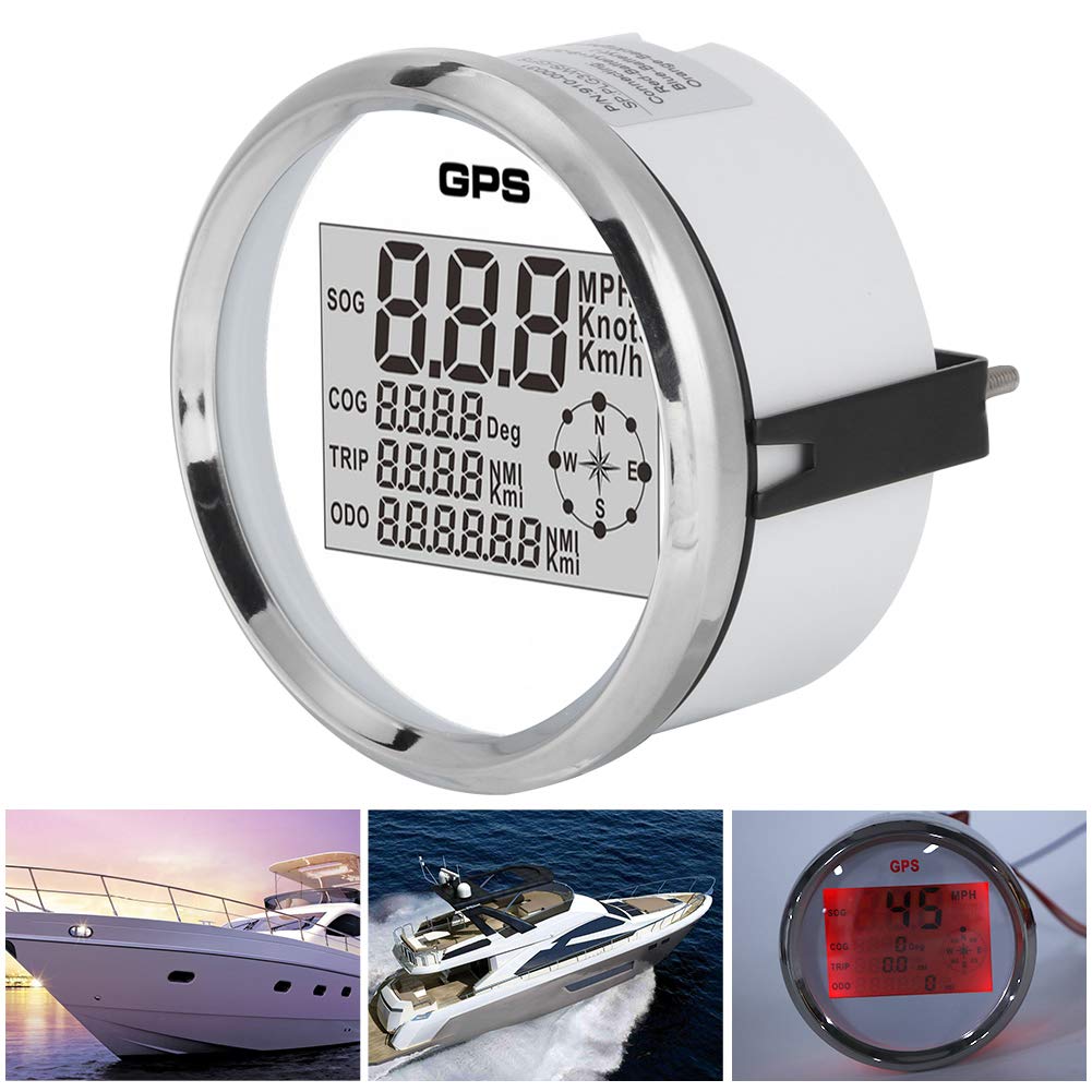 GPS Tacho 85mm Für Boot & Auto – Wasserdichter Geschwindigkeitsmesser 0-200 Km/h, 7-Farben Beleuchtung, 12V/24V, IP67