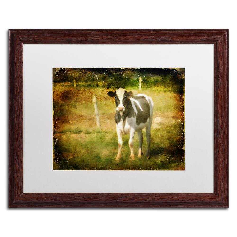 Handsome Holstein by Lois Bryan, White Matte, Wood Frame 16x20-Inch