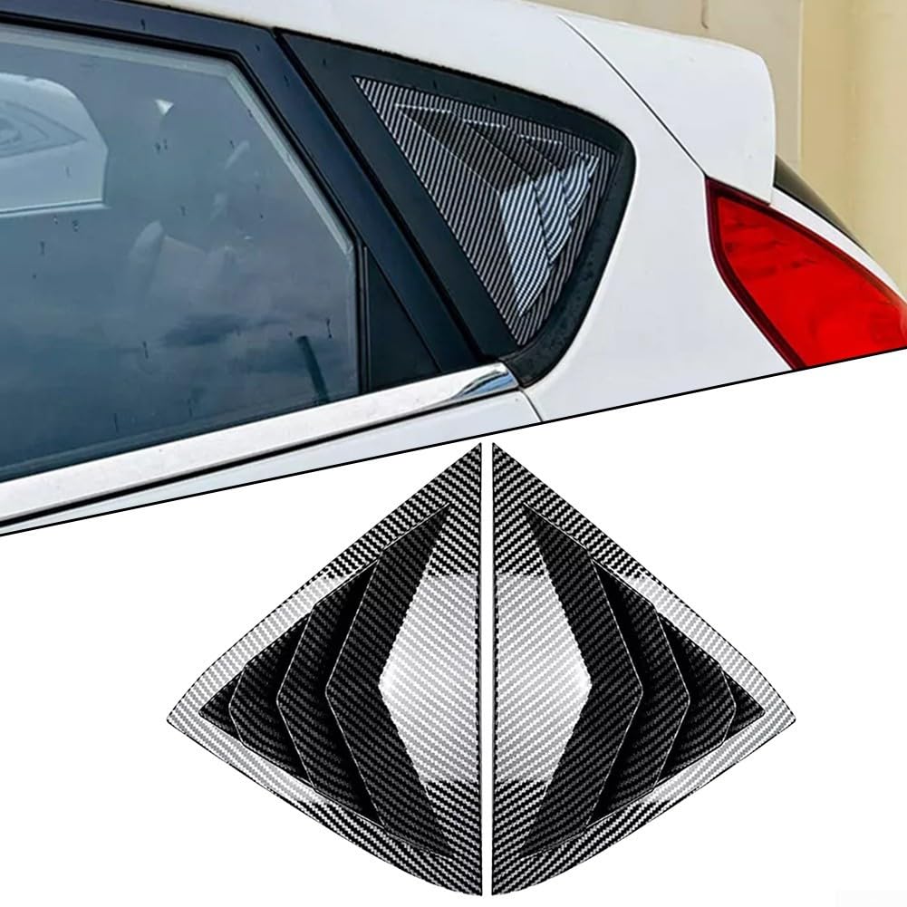 Copertura per serranda in vetro per portiera posteriore, per Ford Fiesta Mk7 Mk7.5 2008-2017, in fibra di carbonio nera, accessori per lo styling esterno sinistro e destro (fibra di carbonio)