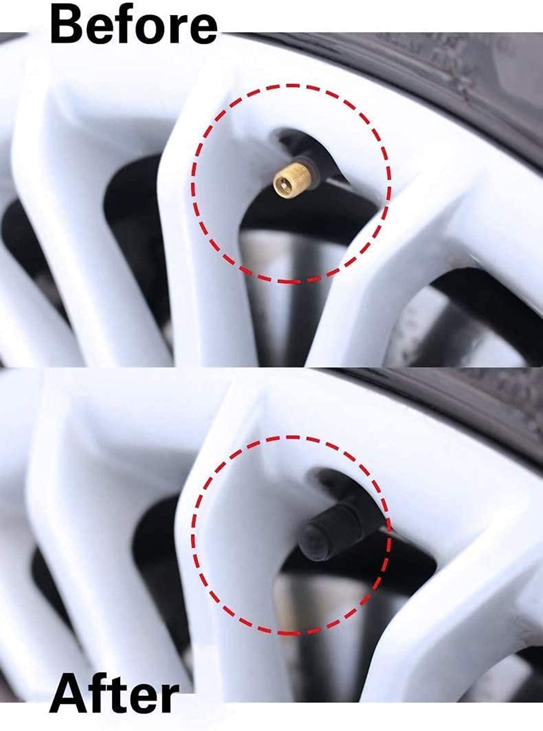 DELUX AUTOMOTIVE® Car Wheel Universal Tire Stem Covers Compatible for Cars, SUVs, Bike and Bicycle, Trucks, Motorcycles Heavy-Duty Valve Cap (Black, Pack of 100) 2
