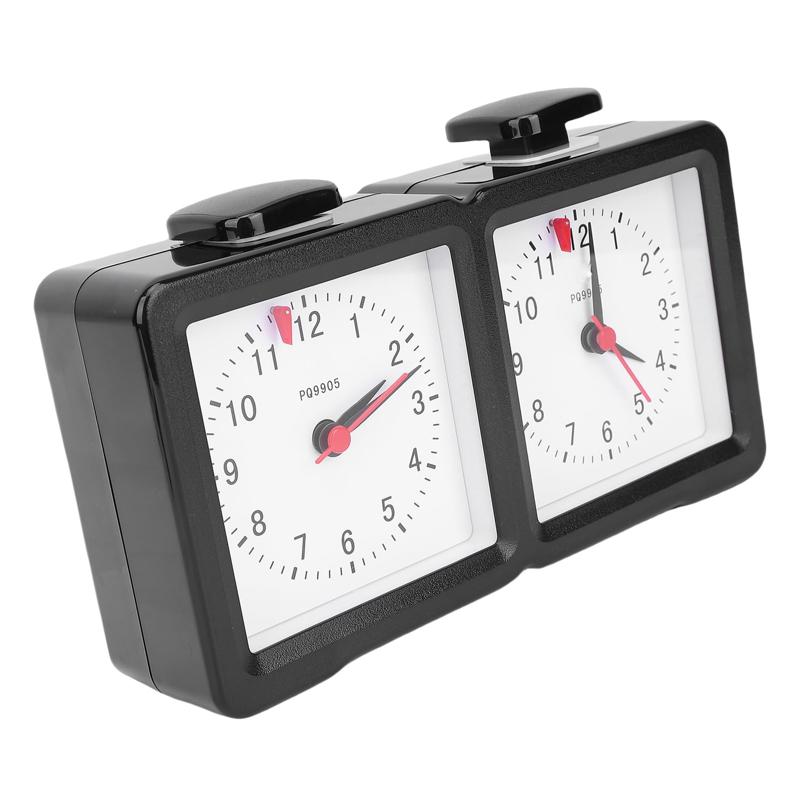 Cryfokt Orologio da Scacchi Analogico, Timer Meccanico Preciso con Angolo di Visione Inclinato per Giochi Cinesi Internazionali e Go, Materiale ABS, Funzione Doppio Timer con Pulsante di Avvio per Tou