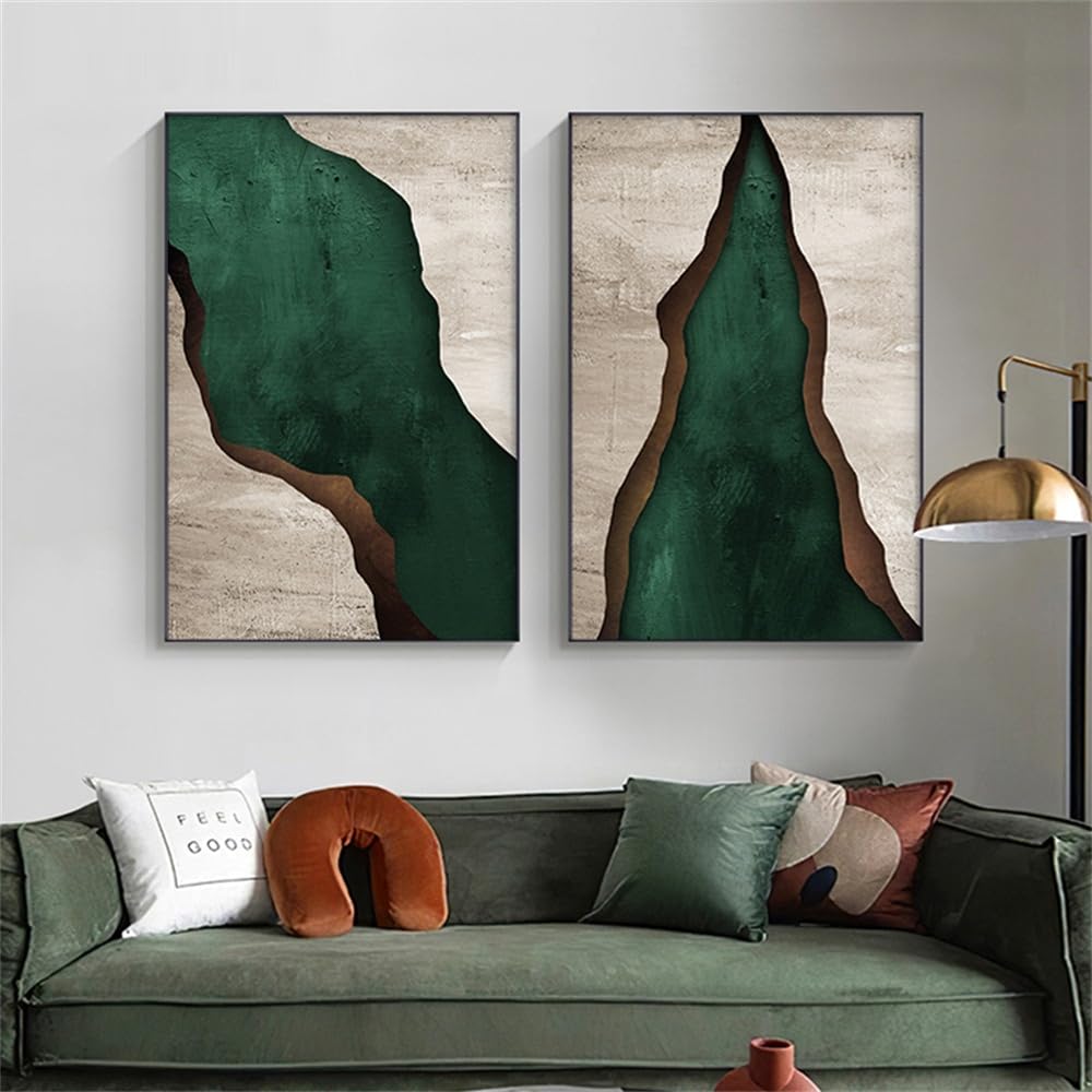 Wuhbcz Multicolored Art Decor,Abstract Canvas Painting Green Painting Texture Wall Pictures Wall Art Posters And Prints For Living Room Bedroom Office Home Decor Artwork-30 * 50Cm*2Pcs (No Frame)