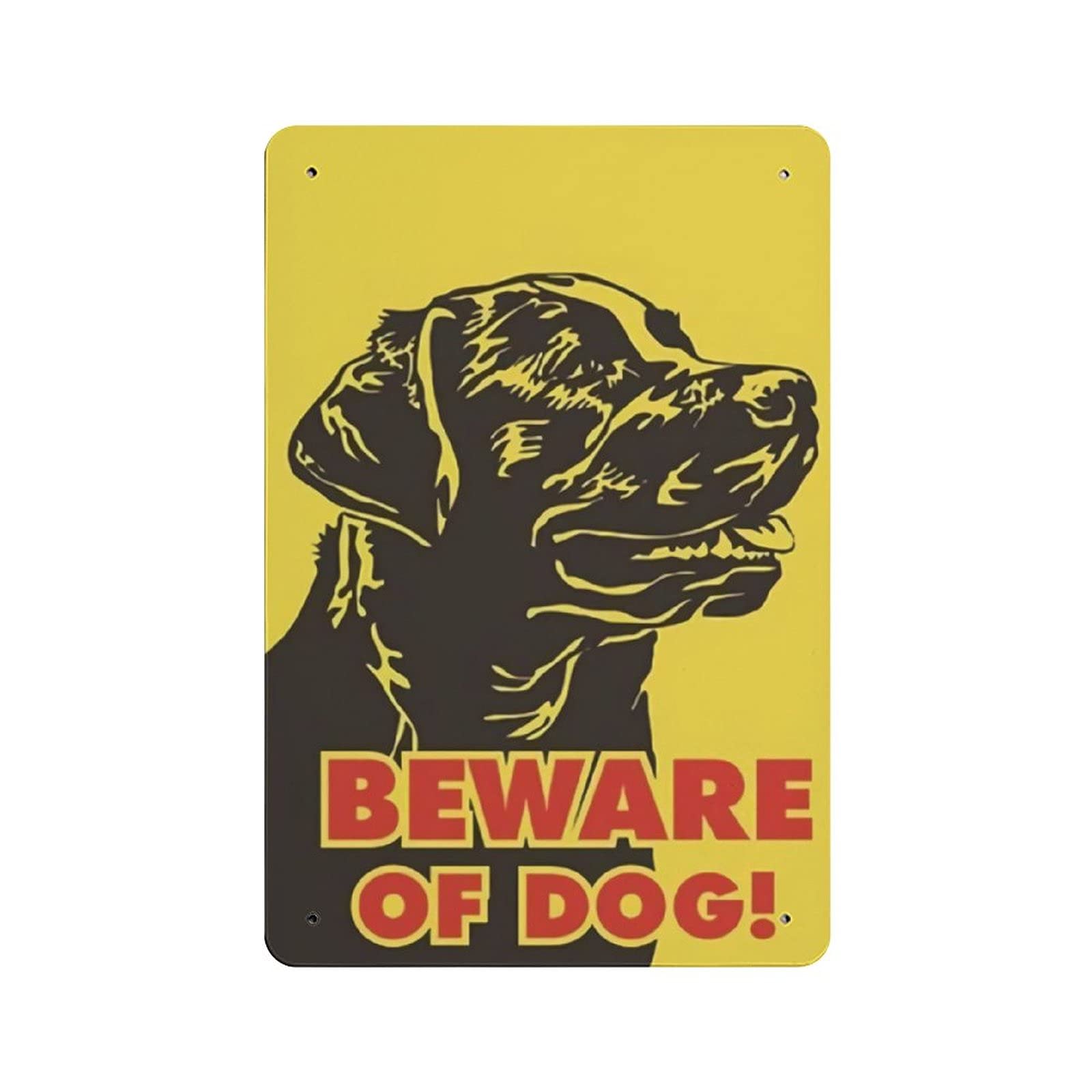Metal Tin Sign Beware of Dog Vintage Tin Poster Metal Sign Wall Decoration Country Kitchen Home Garage Decor 12"x8"