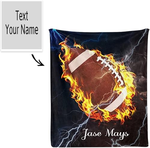 Miniatura 2 de Manta personalizada con texto del nombre, manta personalizada de forro polar súper suave para sofá, cama (50 x 60 pulgadas)