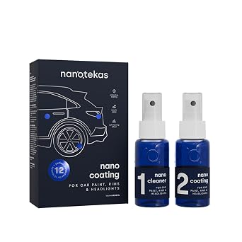 Nano Ceramic Coating for Cars - Car Detailing Kit Protects Paint, Rims & Headlights from Corrosion and Weathering, Provides Long-Lasting Shine, Easy Cleaning and Maintenance. Hydrophobic Clear Coat