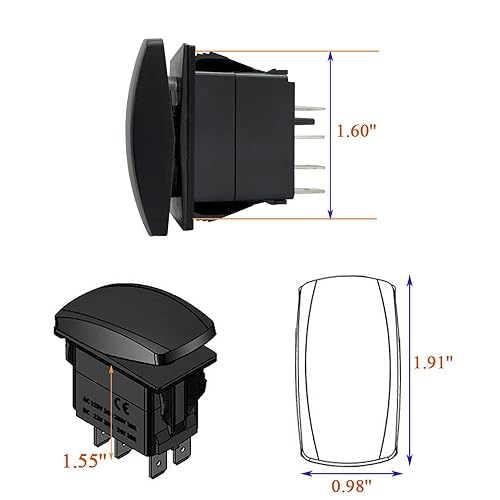 Miniatura 7 de Panel de interruptor de señal de giro LED azul, panel de interruptor basculante de advertencia de peligro rojo con relé intermitente ajustable LED