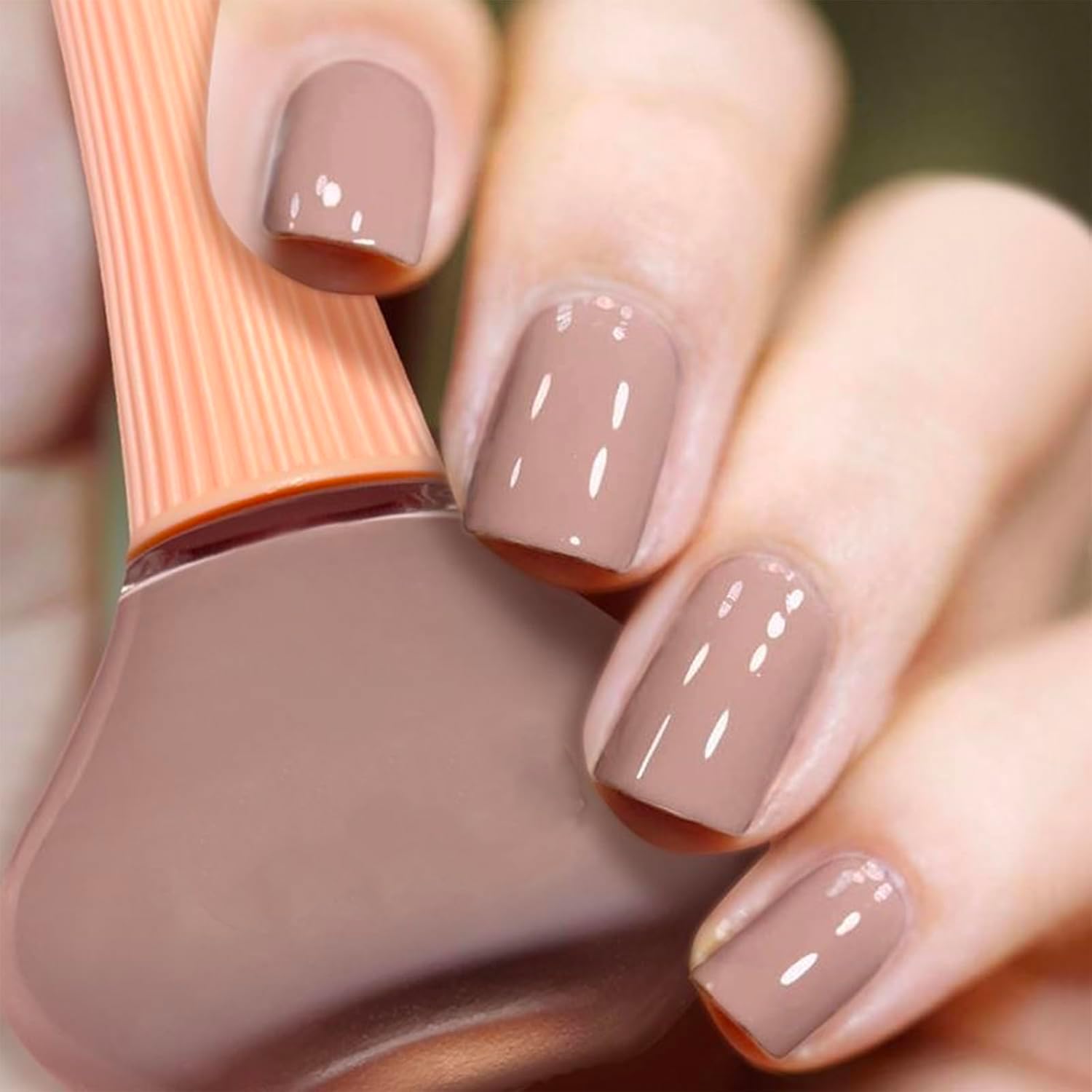 COSMOO Nude Nail Polish12ml, Natural Elegant Quick Dry Nails Lacquer for Nail Art Varnish, 0.41 fl oz Fast Drying Manicure for Ladies