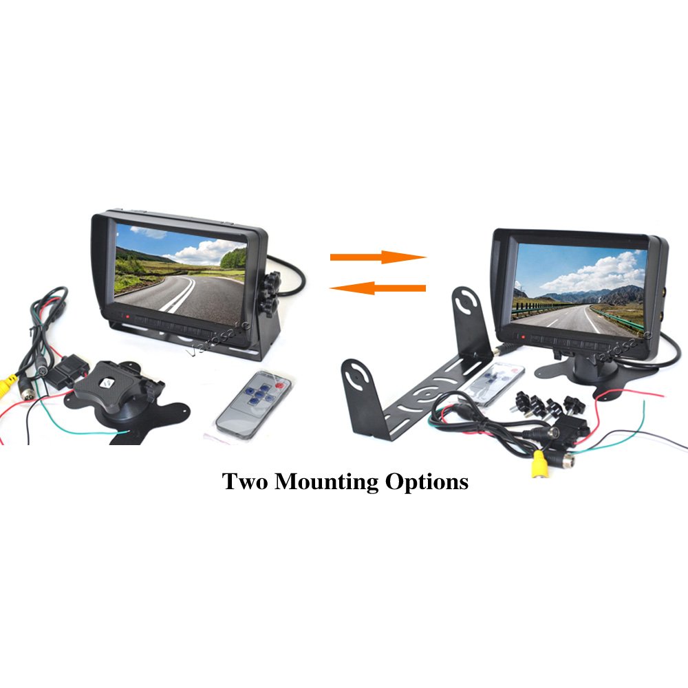 Cámara de respaldo de estacionamiento de doble lente y monitor trasero de 7 pulgadas compatible con Citroen Jumpy/Peugeot Expert/Fiat Scudo/Toyota ProAce