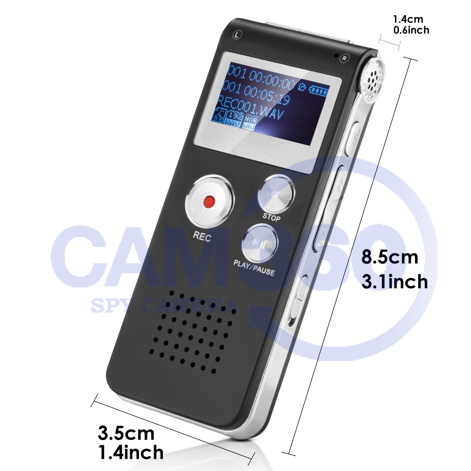 CAM 360 Digital Voice Recorders | Voice Activated Recorder for Lectures, Meetings, Interviews Recording Device | Tape Recorder with Microphone. 1