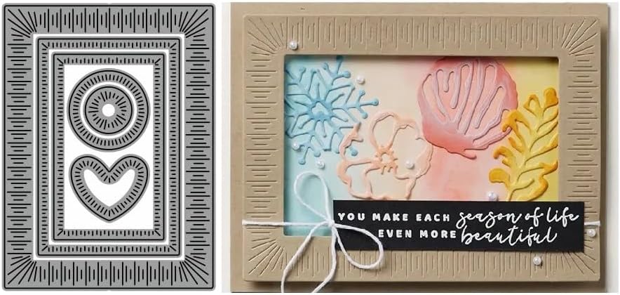 Mountain Craft - Juego de troqueles de corte radiante de puntadas, tarjetas de papel troqueladas para manualidades, diseño troquelado, saludos,