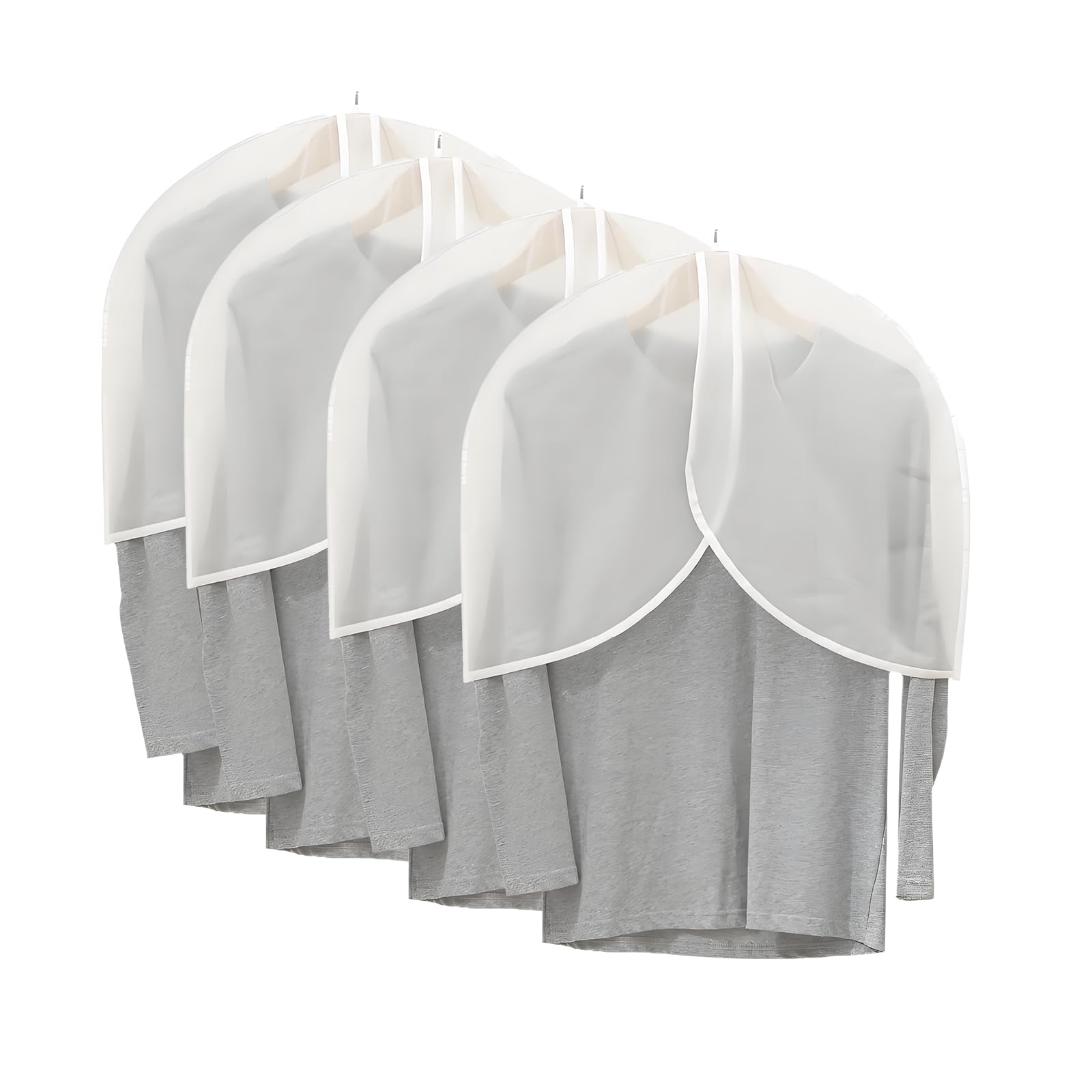 Cuixia Plastic Clothes Covers Protector Bags Shoulder Women Hanging, 4 Pcs