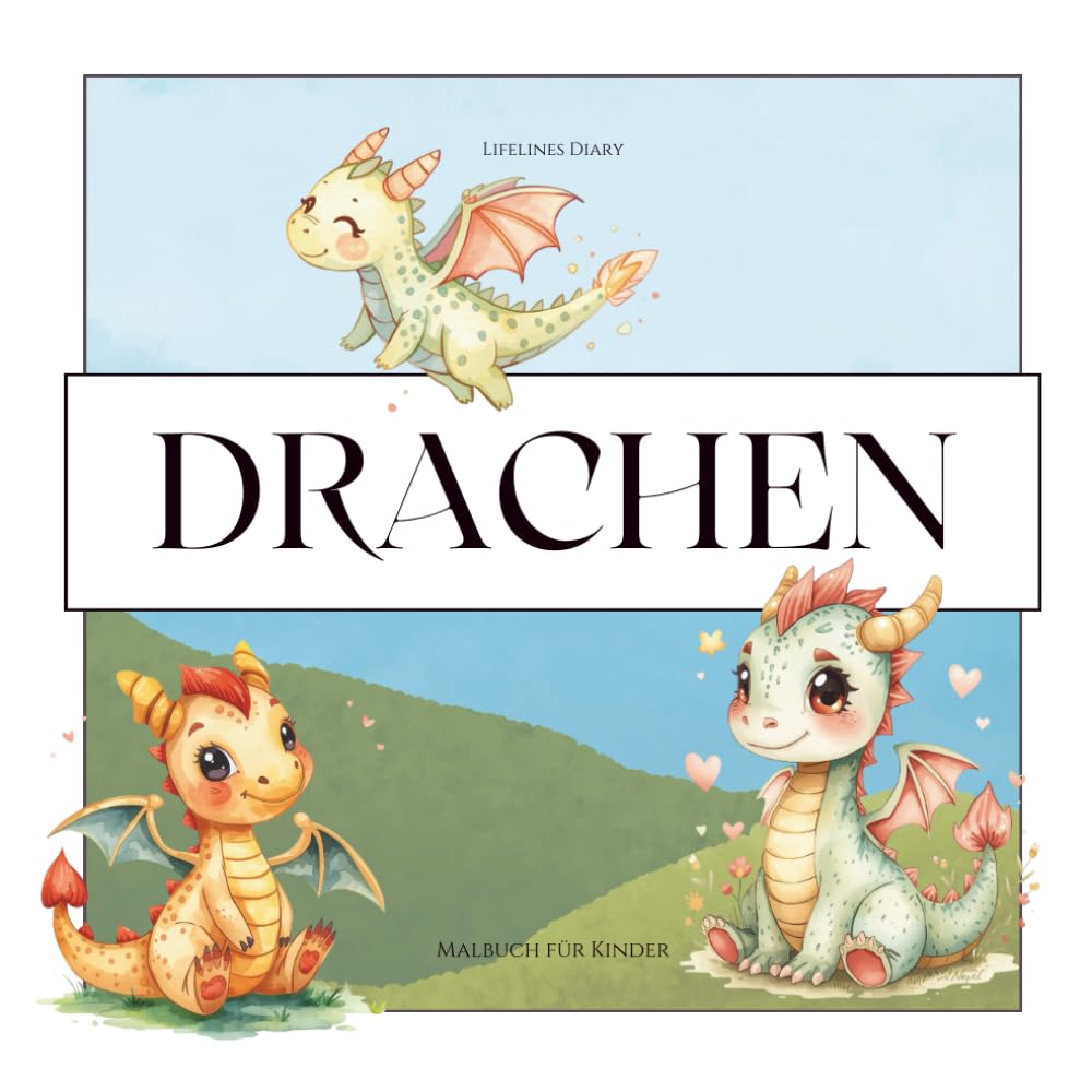 Drachen Malbuch für Kinder ab 4–10 Jahren – 36 starke & fantasievolle Ausmalbilder | Coole Drachen-Motive | Kreatives Ausmalbuch für Jungen & Mädchen
