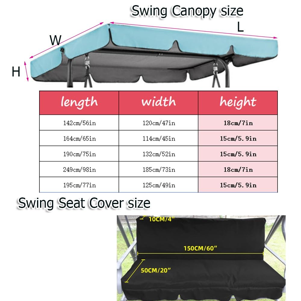 Techo De Repuesto Para Balancín De 3 Plazas Funda De Asiento De Jardin Toldo Recambio Balancin Funda De Repuesto Para Asiento De Columpio De Jardín(Royal blue,190x132cm/75x52in)