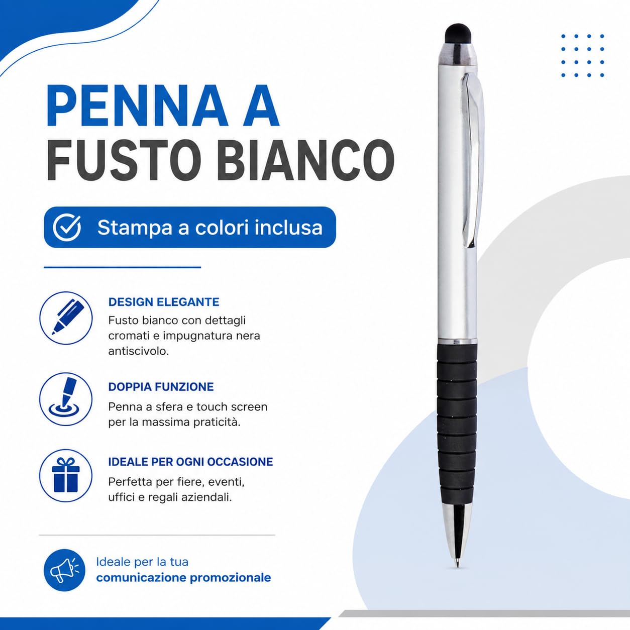 100 Calendari Personalizzati 2027 + 100 Penne Touch Personalizzate Gadget Pubblicitari di Fine Anno come Omaggio per i Clienti Promozionali Regali Aziendali. Cod. Master