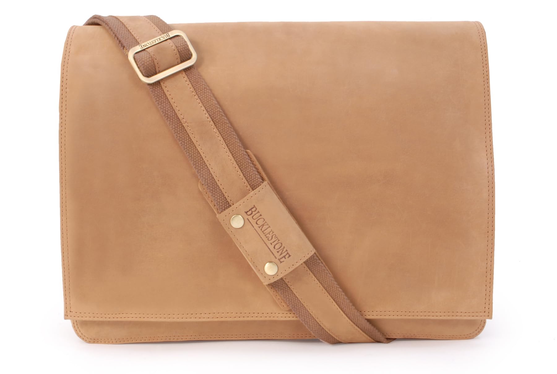Bolso Mensajero Grande de Piel para Portátil 17'' - Bandolera de Trabajo para Hombre - Sección Laptop Acolchada - Chester
