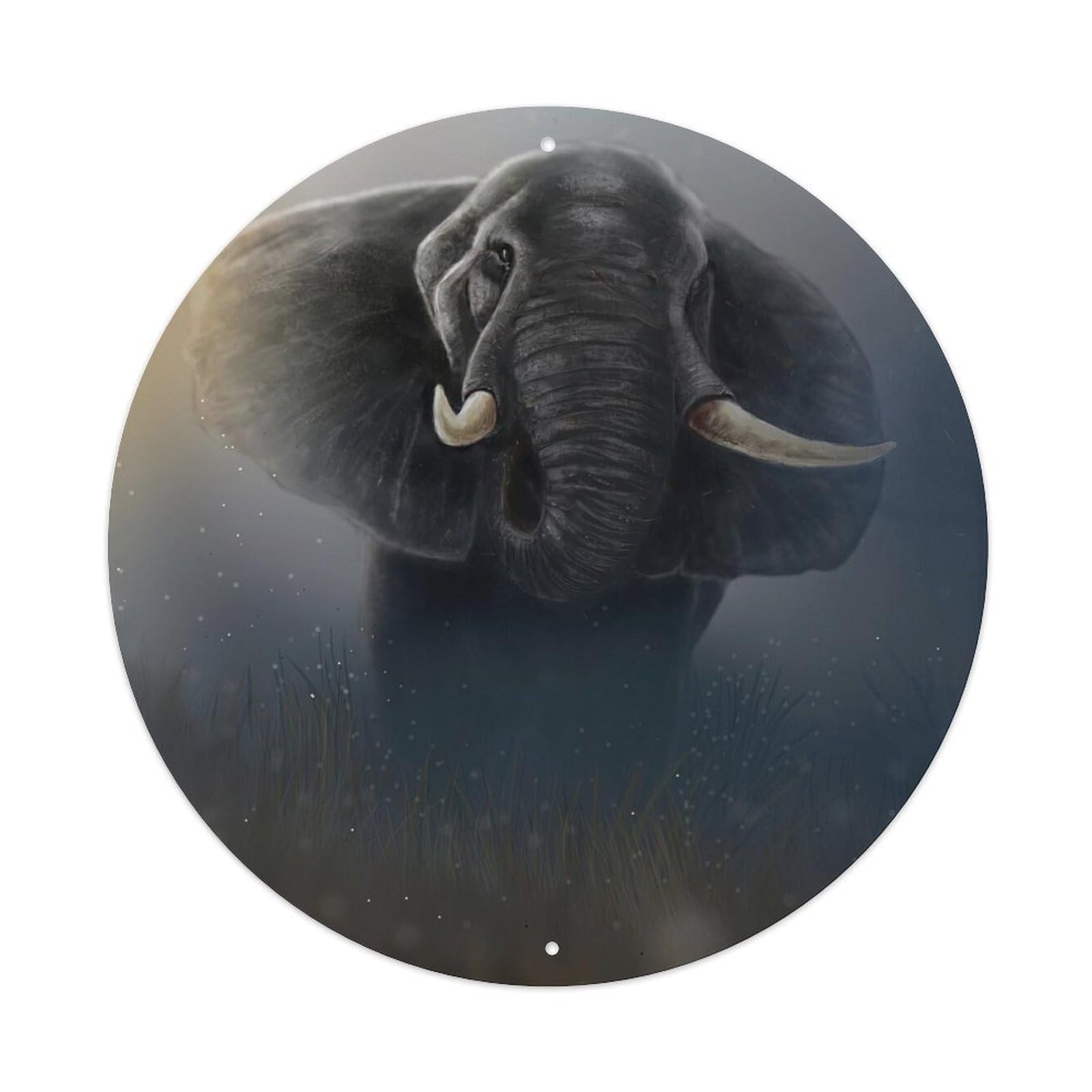 Cwbufd Vintage Style African Elephant Wildlife Savannah Nature Habitat Vintage Metal Tin Sign Plaque Wall Decor For Cafe, Club Bar, Office, Garden Metal Poster 8X8inch