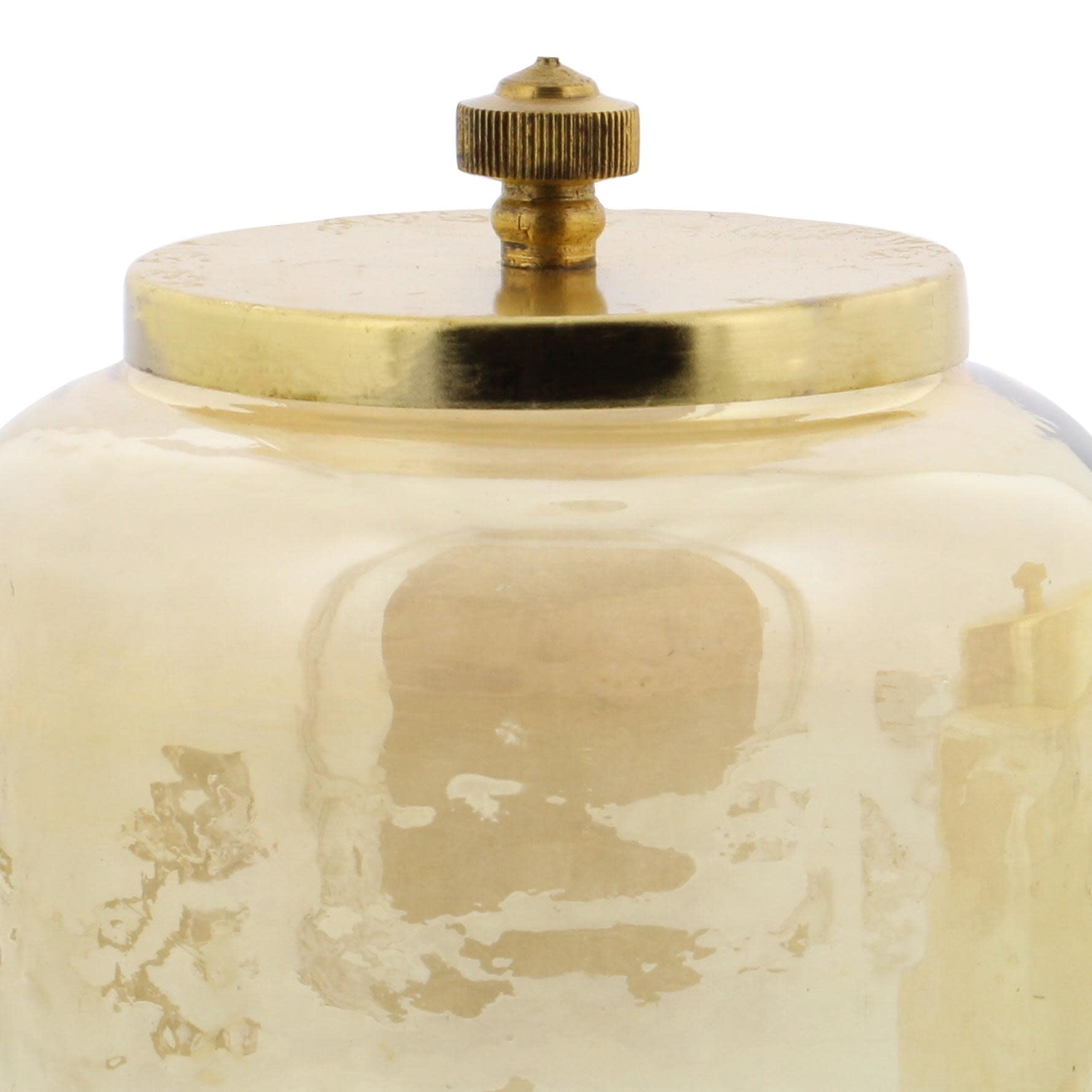 CosmoLiving by Cosmopolitan Glass Decorative Jars with Metal Lids, Set of 2 4