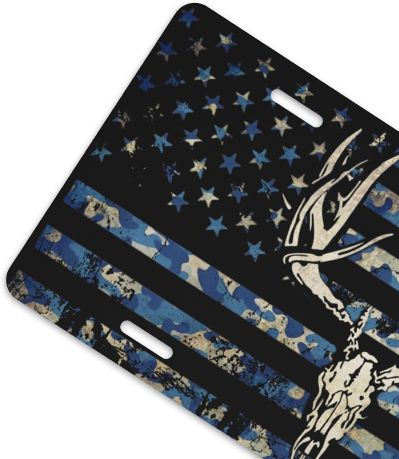 Camouflage Deer American Flag Cool Front License Plate 6x12 Inch image 3