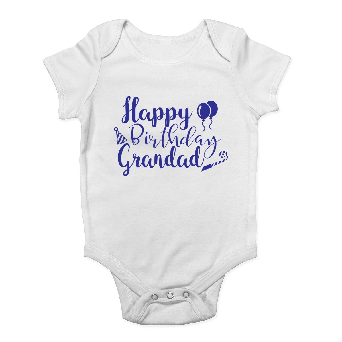 Shopagift Happy Birthday Grandad Blue Boys Baby Vest Bodysuit