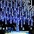 Dazzle Bright 864LED Christmas Light, Meteor Shower Rain Lights 11.8 Inch 24 Tubes, Waterproof Plug in Falling Rain Lights Christmas Decorations for Xmas Bushes Tree Yard Party (Blue)