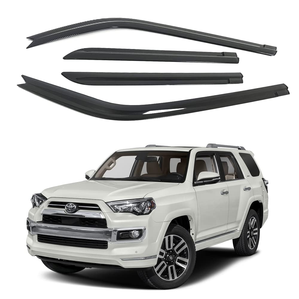 Photo 1 of AUTOCLOVER Side Window Visor 4 Piece Set for Toyota 4Runner 2010 2011 2012 2013 2014 2015 2016 2017 2018 2019 2020 2021 2022 2023 (5th Gen) / Safe RAIN Out-Channel Guard Deflector (Smoked)