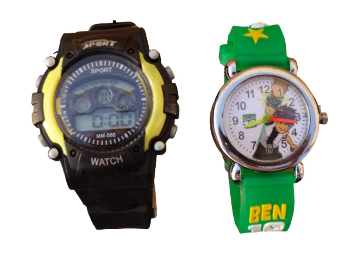 Shayona Baby Care Combo of Analog and Digital Watches,Ben10_Green Belt and Yellow Digital - for Boys & Girls (B08RXXGX3Y) Amazon Price History, Amazon Price Tracker